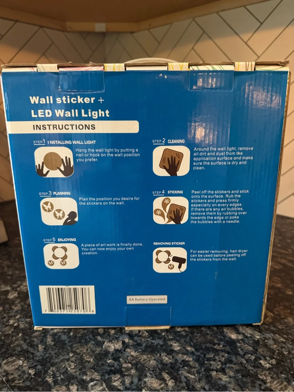 LED Wall Light Sticker - Traffic Light - AA Battery Operated - New in Box